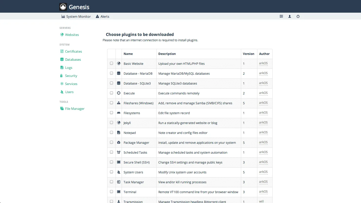 arkOS Alpha (Februar 2014) Screenshot
